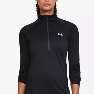 Under Armour Women's Black Tech Long Sleeve Half-Zip Heat Gear Sz S
